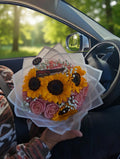 Ramo Girasoles & Rosas Rosadas – Dulzura que ilumina