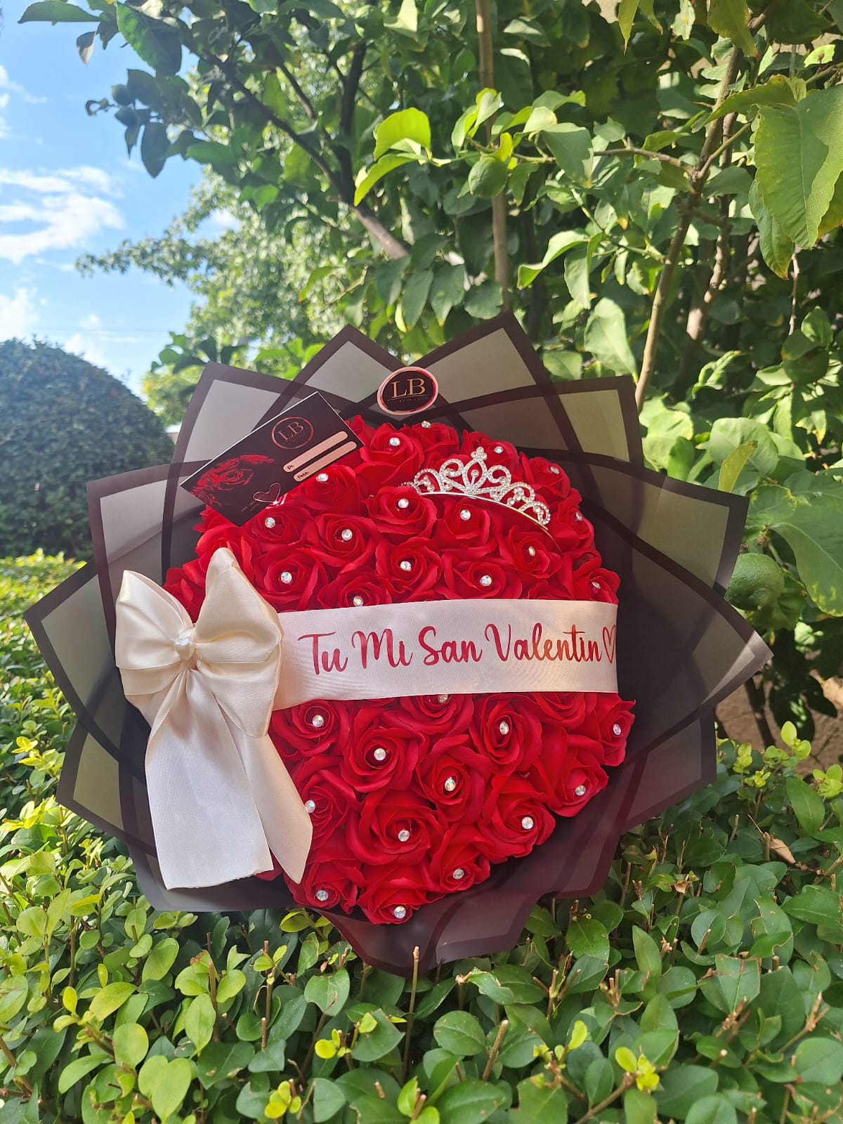 Tu mi San Valentin / Ramo de 50 rosas eternas